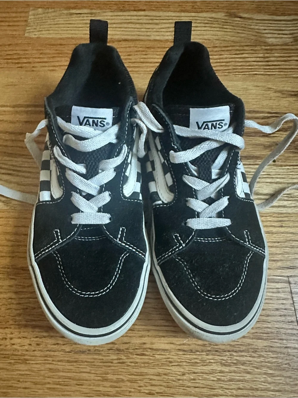 Vans Kids Black & White Checkerboard Low-Top Sneakers
